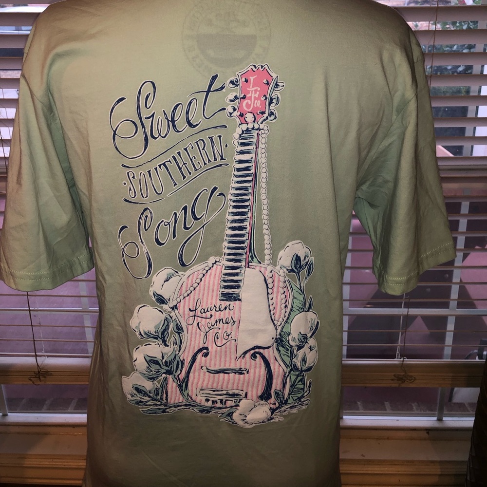 Mint color Lauren James short sleeve tee.